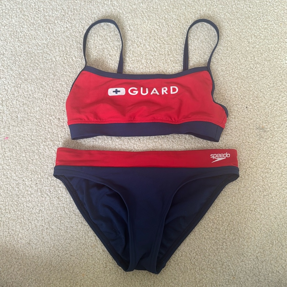 Life guard swimsuit xs top small bottoms brand speedo